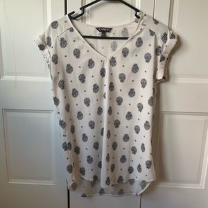 Silky black & white V-neck from Express